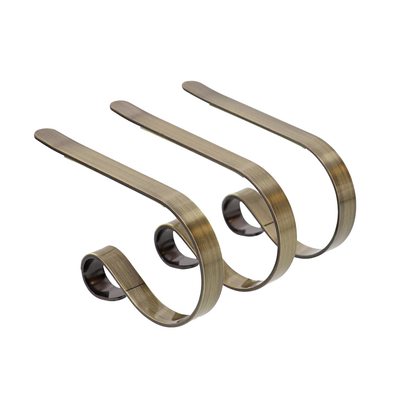 Original MantleClip® Antique Brass Stocking Holders, 3ct.
